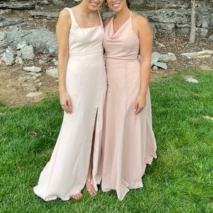 Lissa cowl neck dress by Jenny Yoo in Dessert Rose Luxe Chiffon